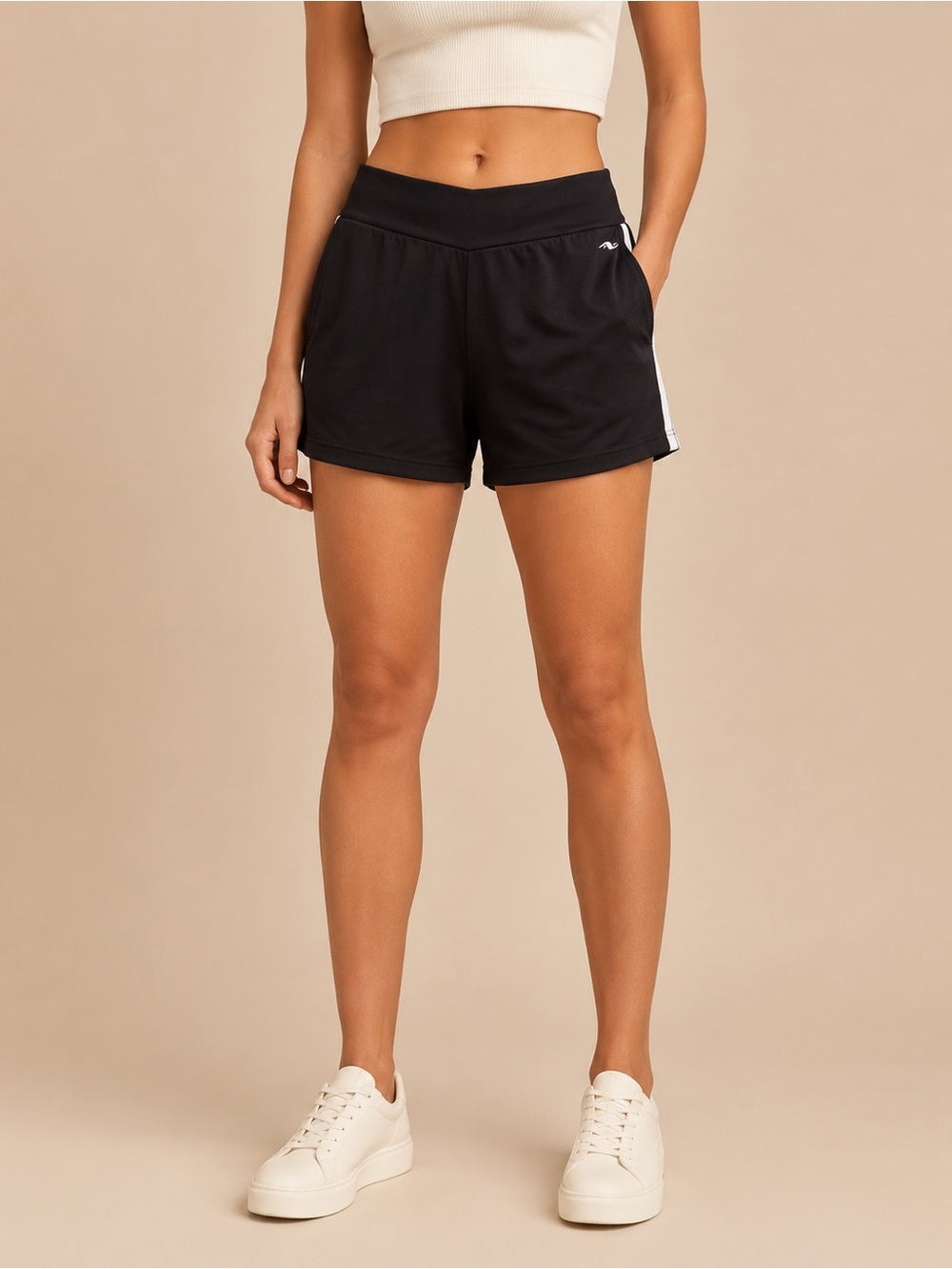 Athletic Works Black Shorts with White Side Stripe
